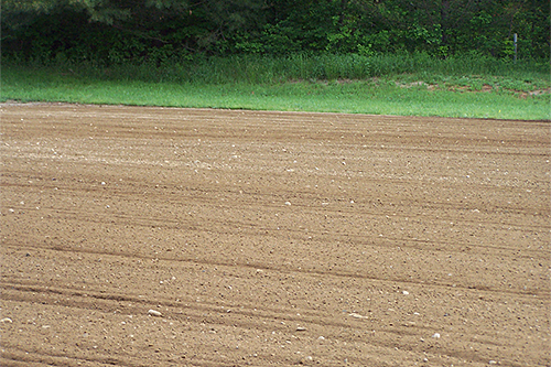 Centre équestre avant le tamisage du sable